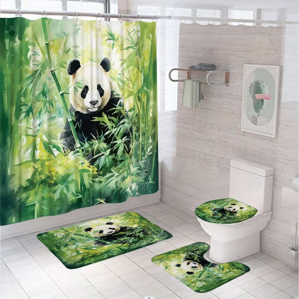 Bamboo Bath Mat - Ensemble de rideau de douche en