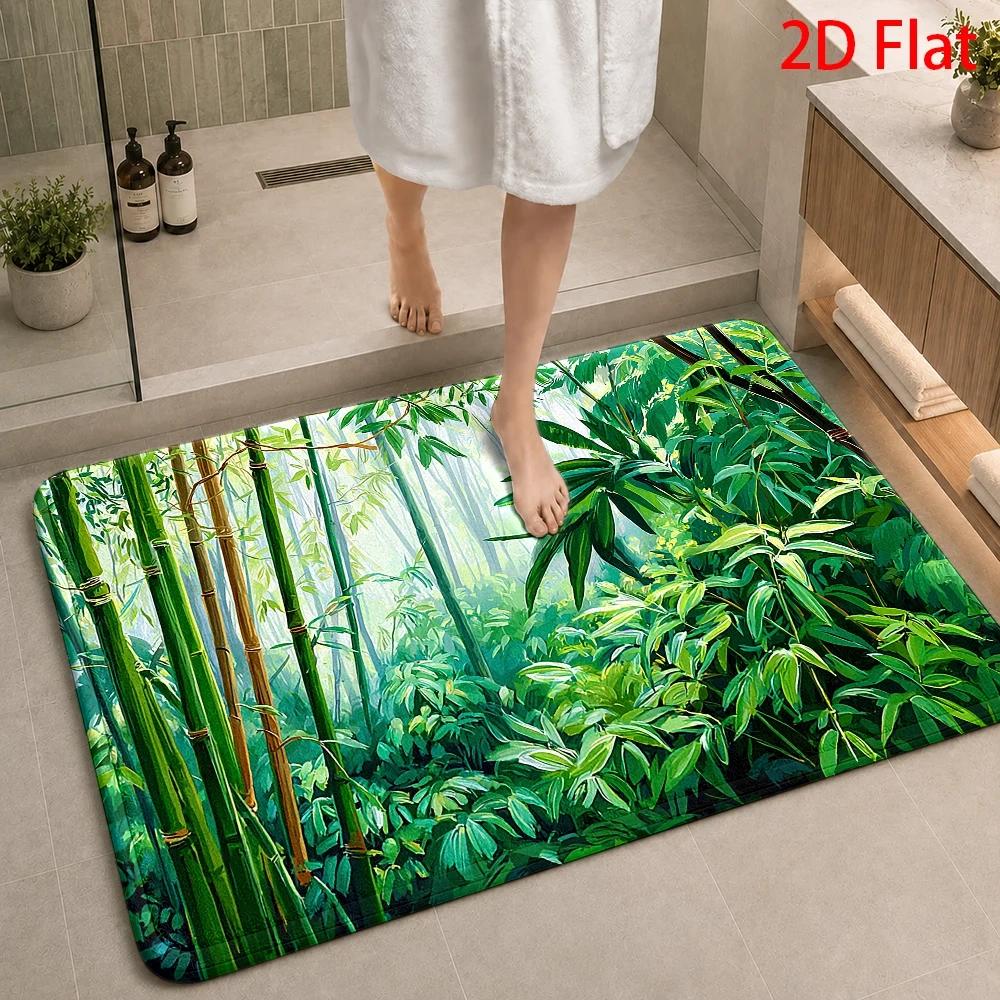 Bamboo Bath Mat - Tapis de bain imperméable à motif