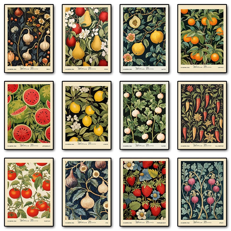 Health Wellness Lifestyle - Affiche rétro de cuisine, nourriture, fruits,