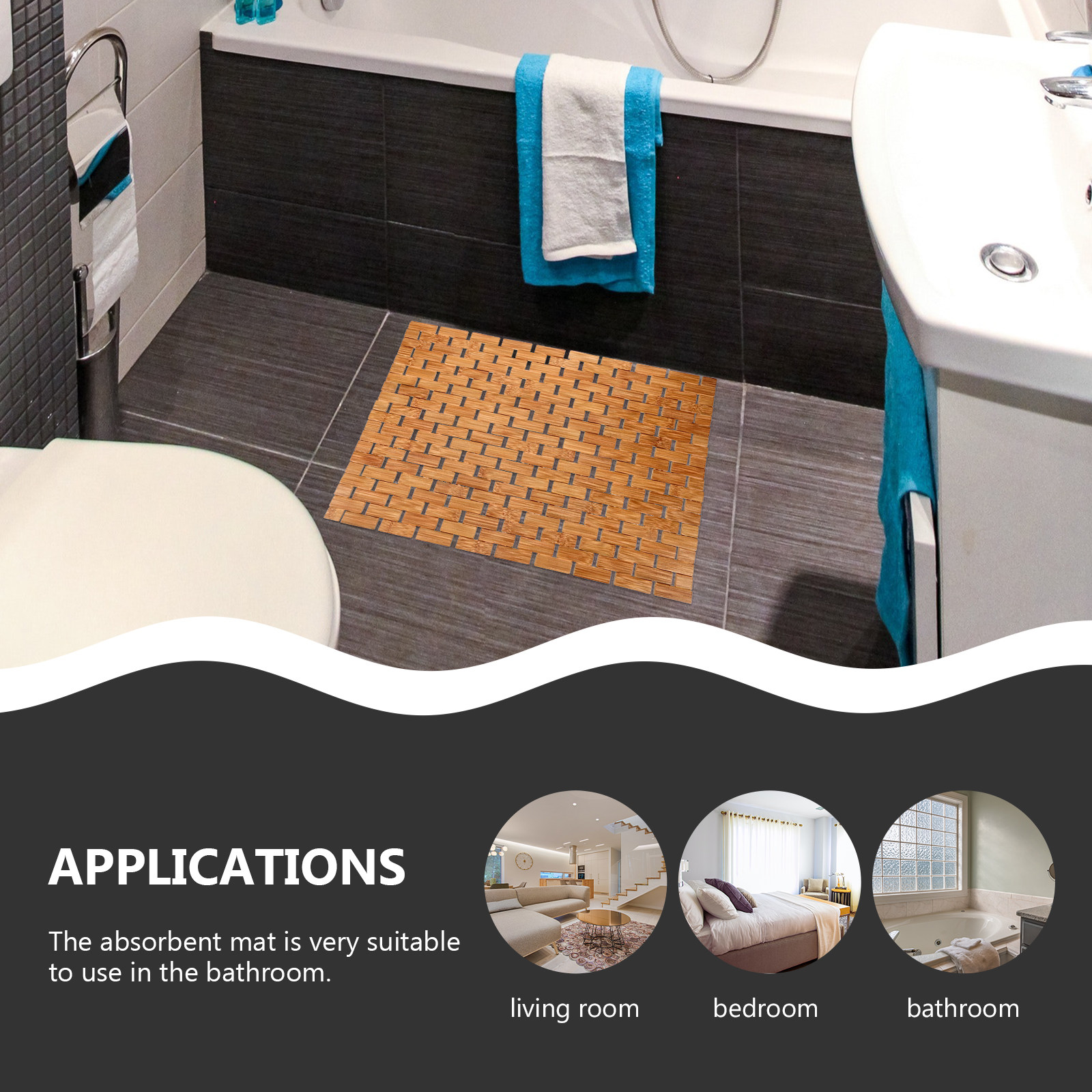 Tapis de douche en bambou, tap - Bamboo Bath Mat avis et prix