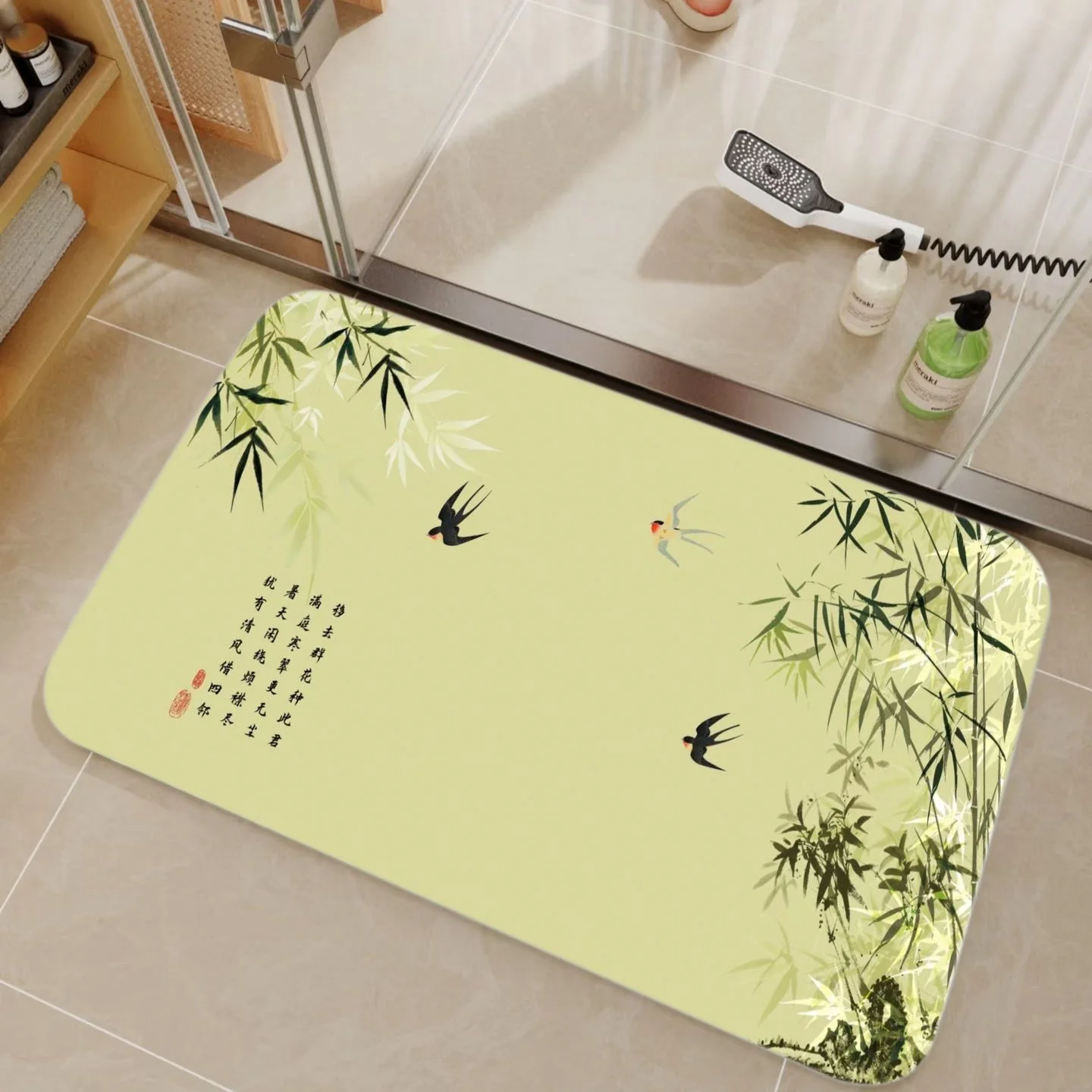 Tapis de douche en terre de di - Bamboo Bath Mat avis et prix