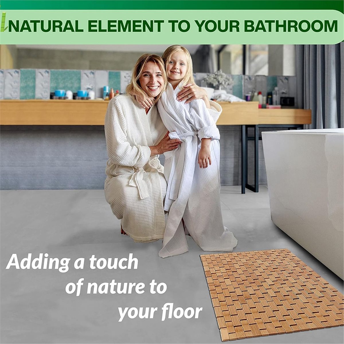 Tapis de bain en bambou NOCM - - Bamboo Bath Mat avis et prix