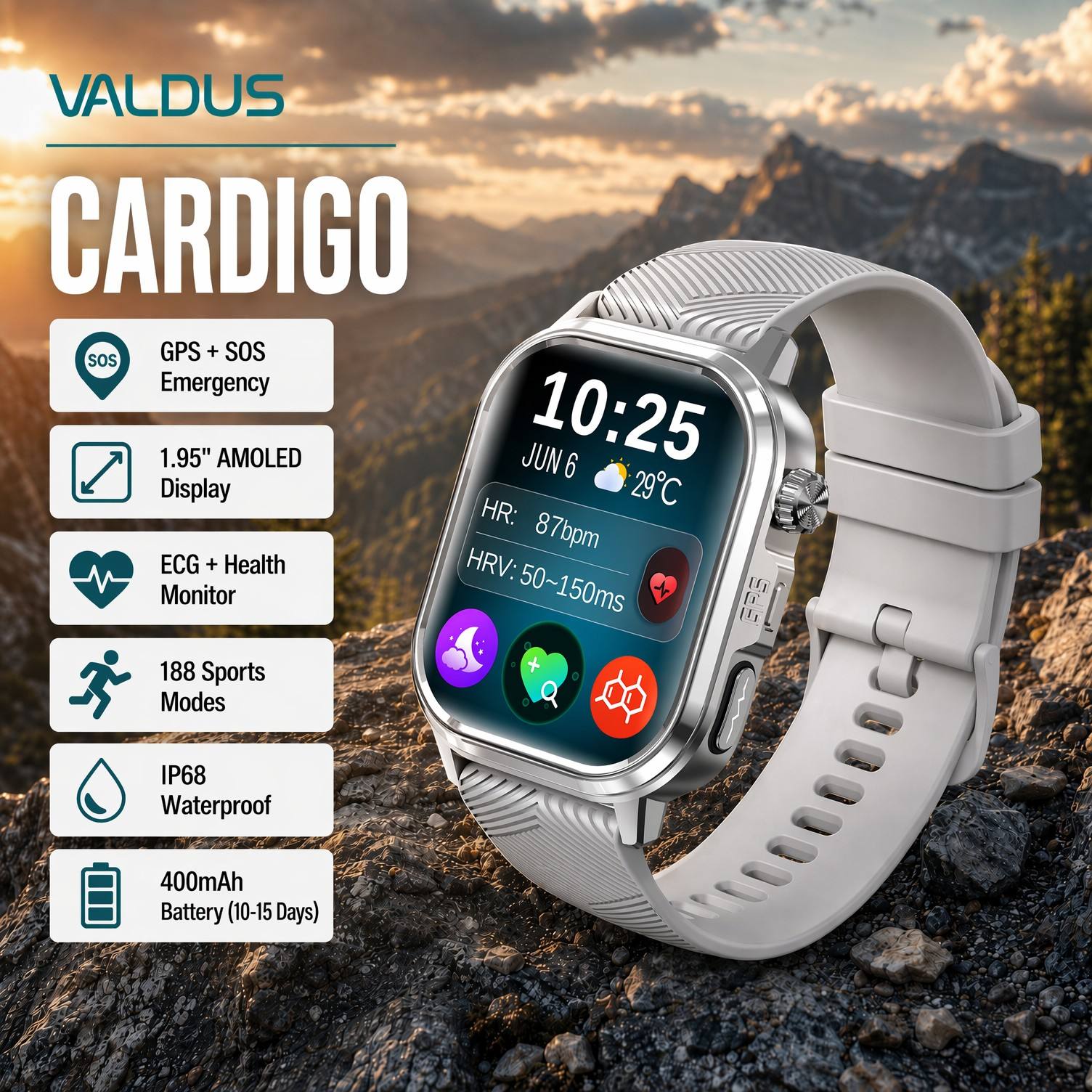 VALDUS CARDIGO Montre connecté - Health & Wellness Unlimited avis et prix